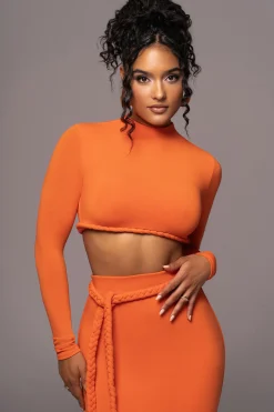 JLUXLABEL Orange City Love Two-Piece Skirt Set