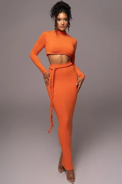 JLUXLABEL Orange City Love Two-Piece Skirt Set