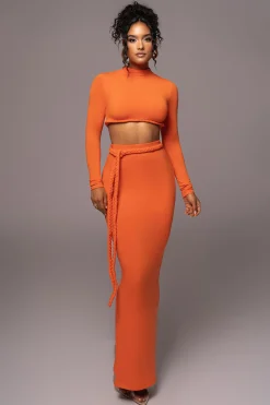 JLUXLABEL Orange City Love Two-Piece Skirt Set