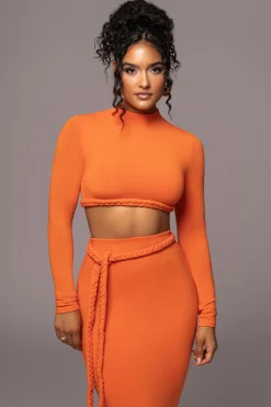 JLUXLABEL Orange City Love Two-Piece Skirt Set