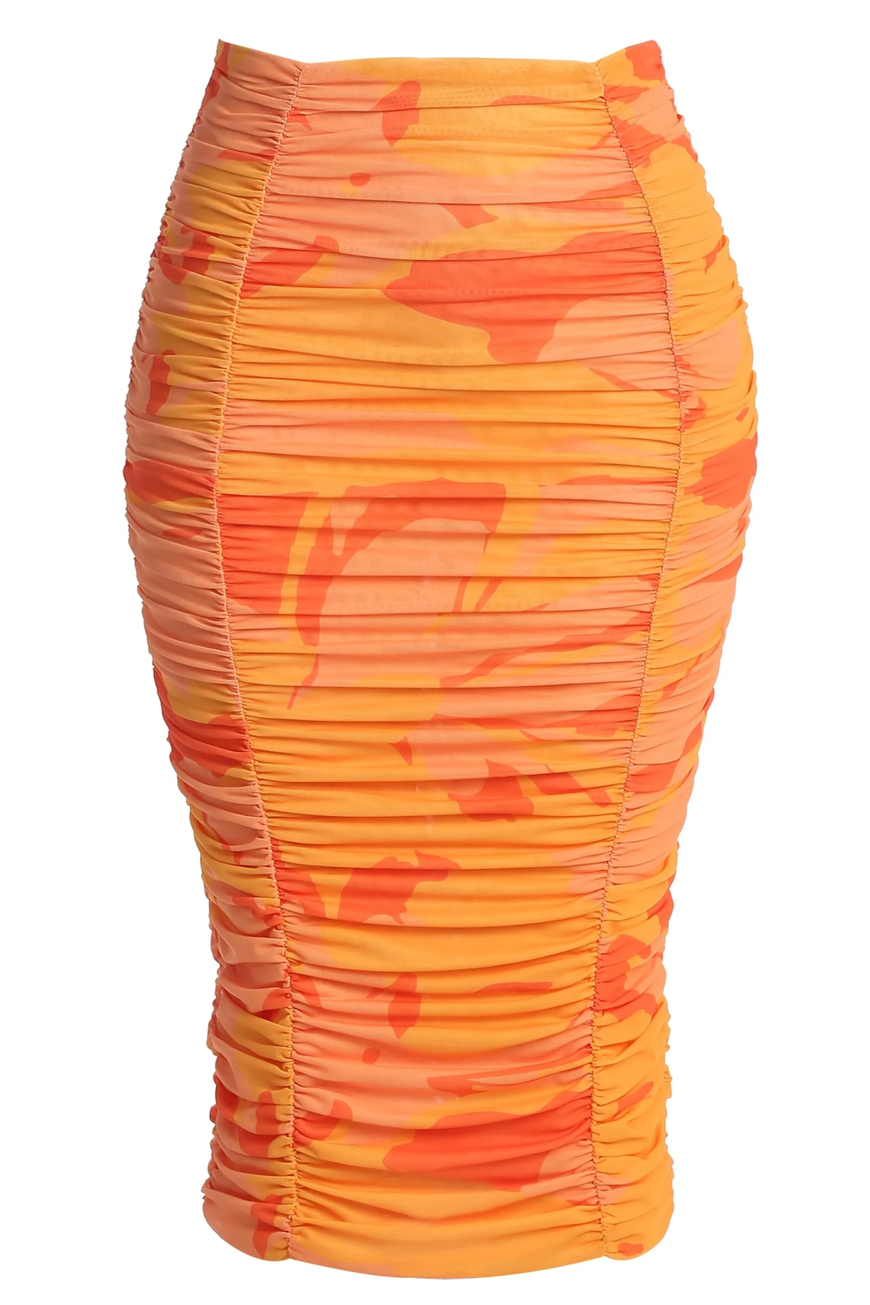 JLUXLABEL Orange Costa Rica Floral Skirt