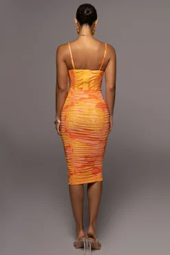 JLUXLABEL Orange Costa Rica Floral Skirt