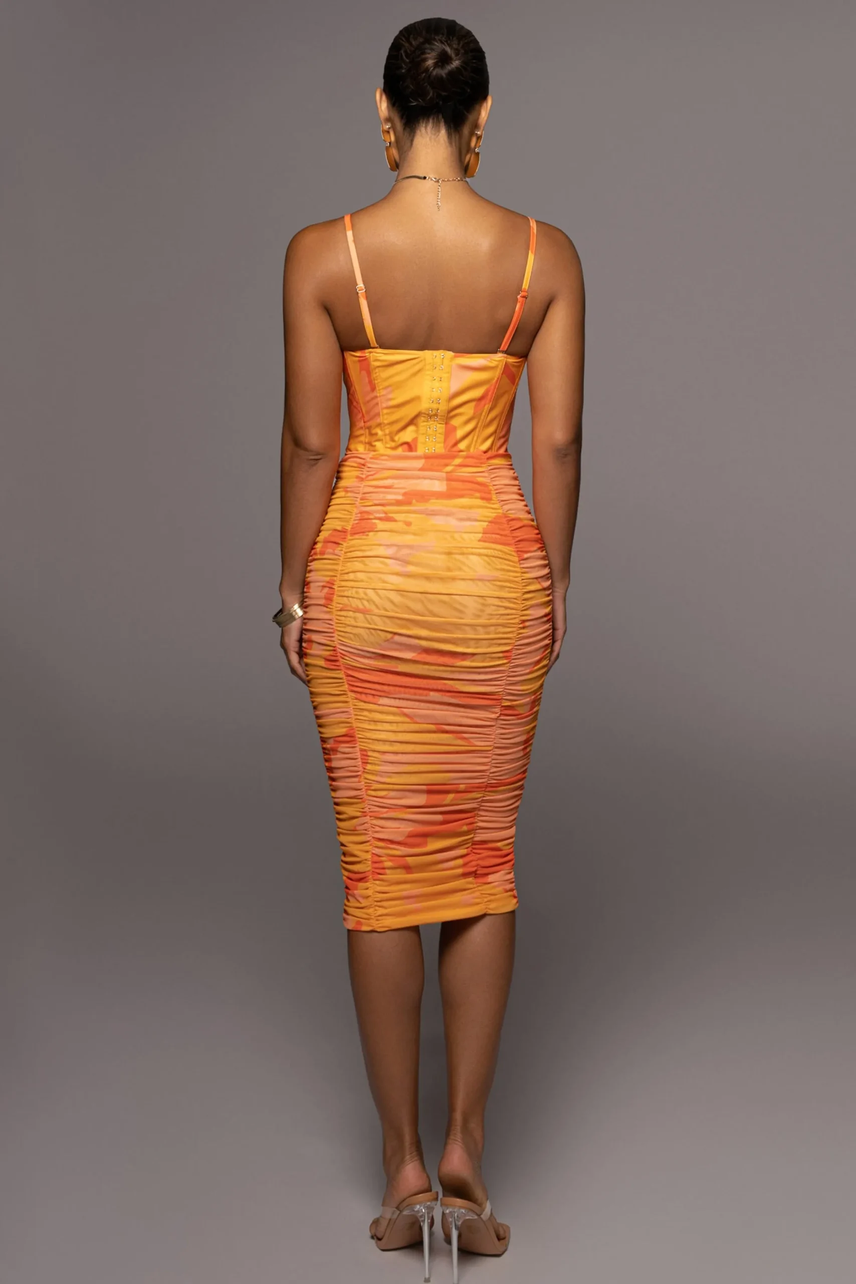 JLUXLABEL Orange Costa Rica Floral Skirt