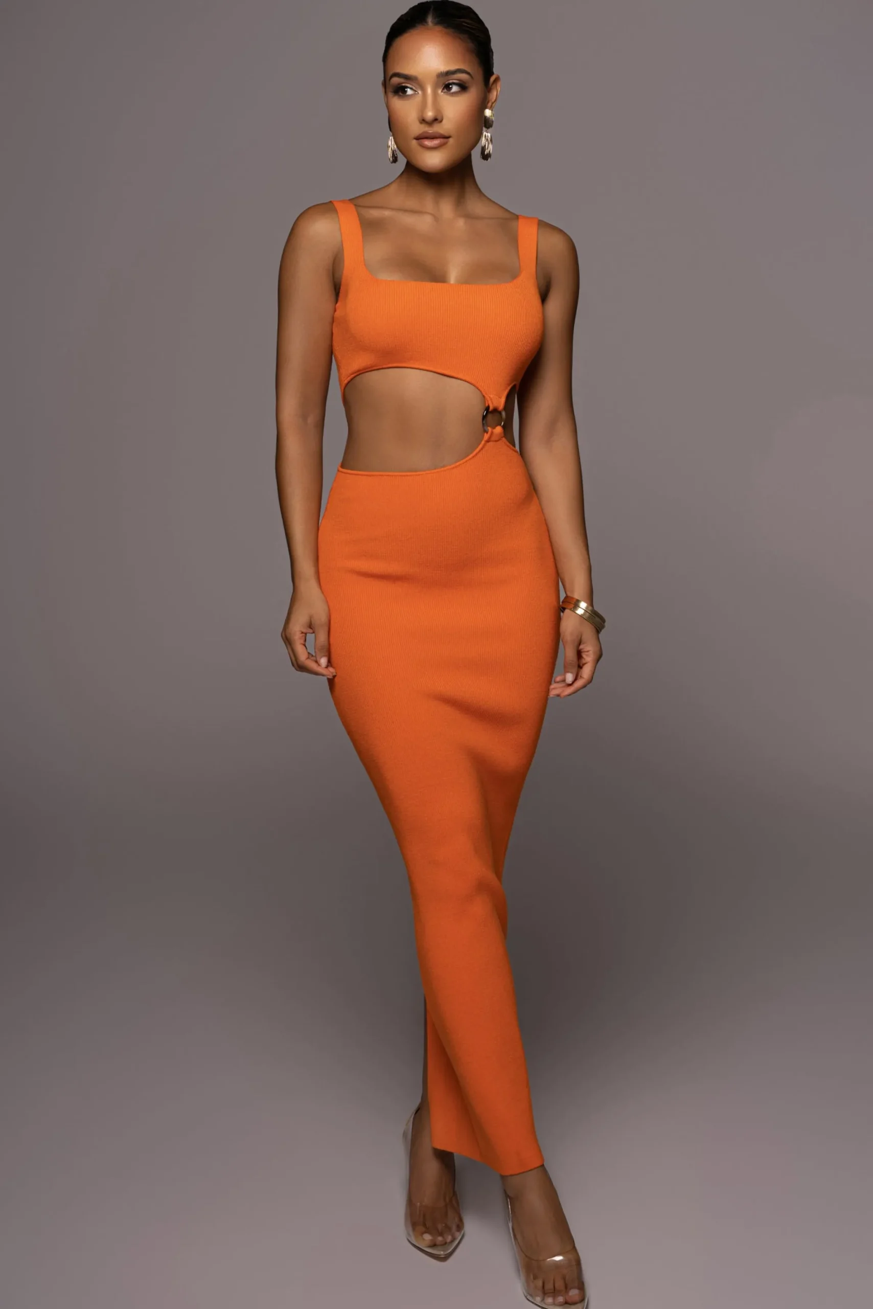 JLUXLABEL Orange Time After Time Dress