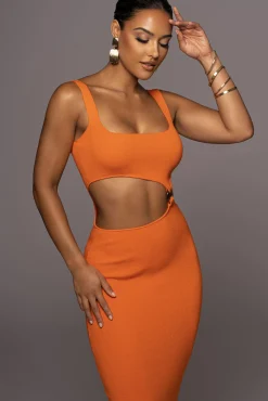 JLUXLABEL Orange Time After Time Dress
