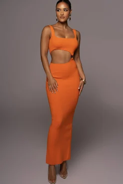JLUXLABEL Orange Time After Time Dress