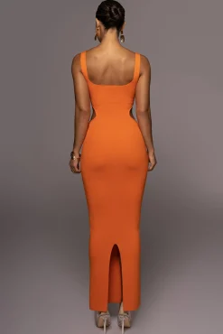 JLUXLABEL Orange Time After Time Dress