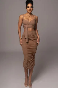 JLUXLABEL Pecan Extend Your Stay Skirt Set