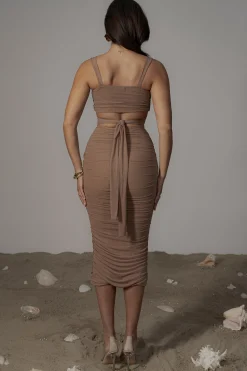JLUXLABEL Pecan Extend Your Stay Skirt Set