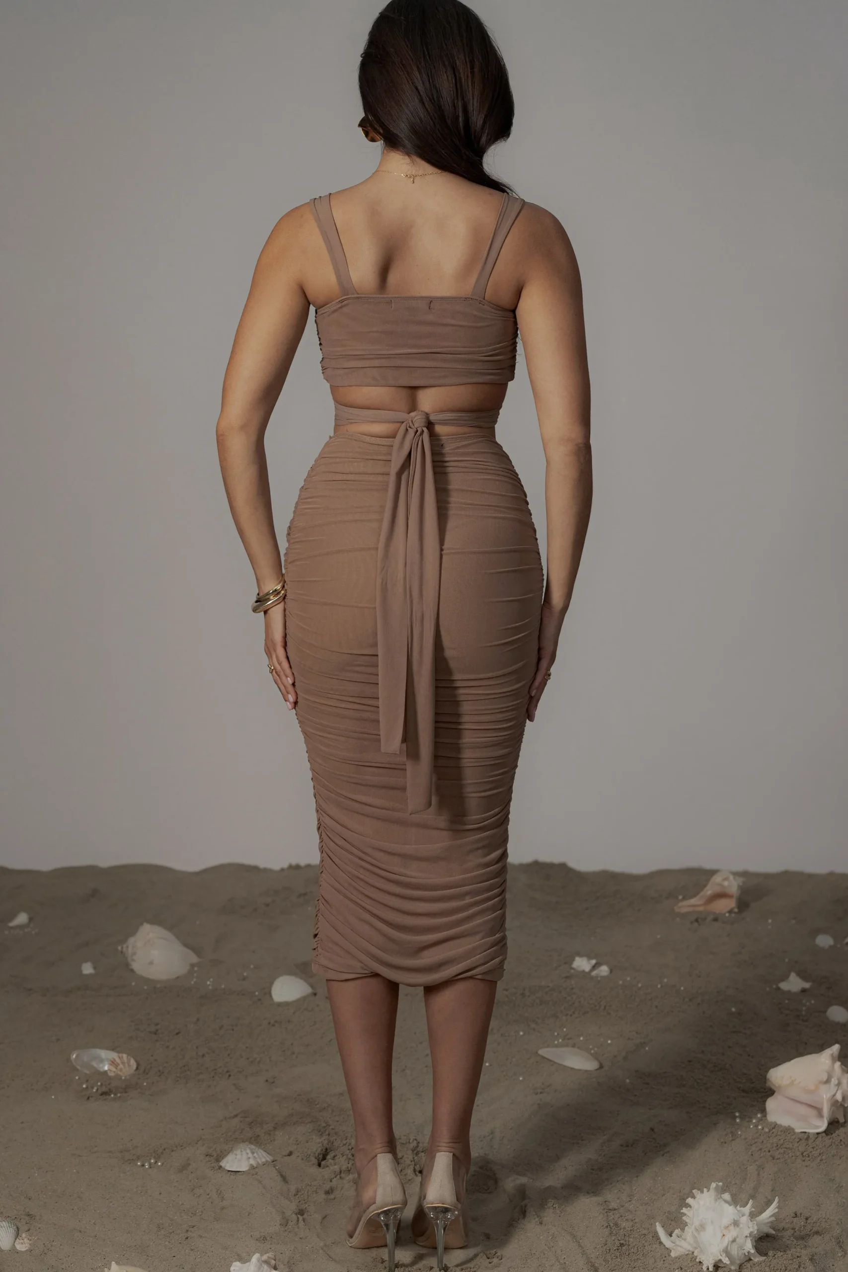 JLUXLABEL Pecan Extend Your Stay Skirt Set
