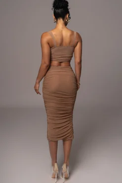 JLUXLABEL Pecan Extend Your Stay Skirt Set