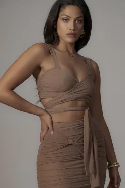 JLUXLABEL Pecan Extend Your Stay Skirt Set