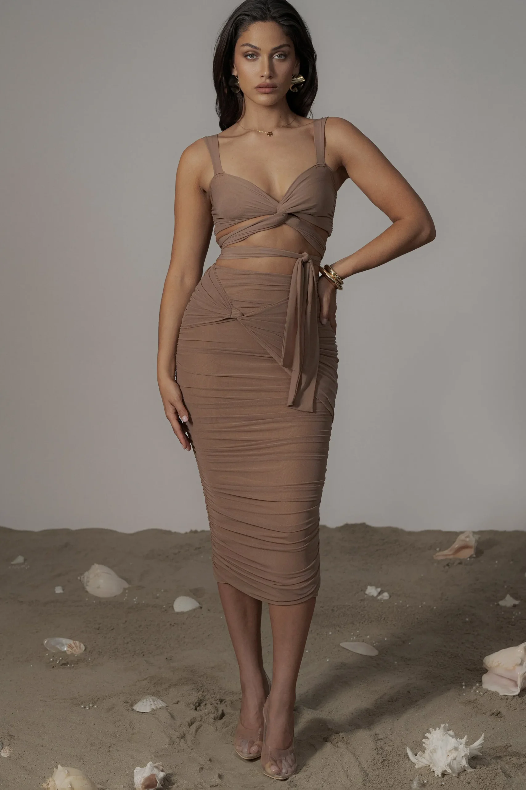 JLUXLABEL Pecan Extend Your Stay Skirt Set