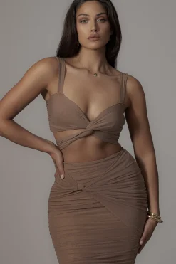 JLUXLABEL Pecan Extend Your Stay Skirt Set