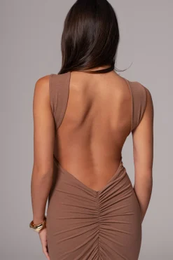 JLUXLABEL Pecan JLUXBASIX FRONT AND CENTER MAXI DRESS