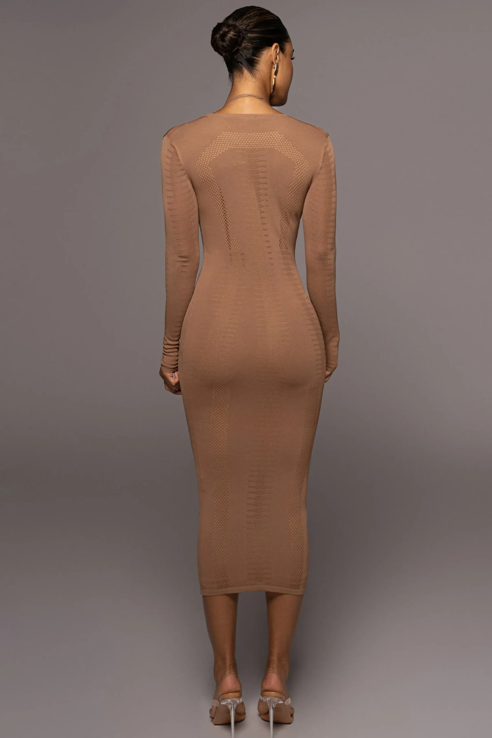 JLUXLABEL Pecan Look This Way Midi Dress