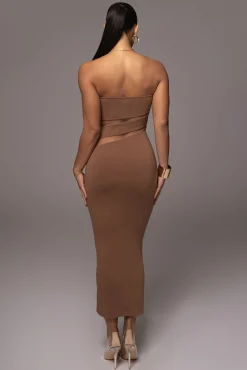 JLUXLABEL Pecan Unpredictable Midi Dress
