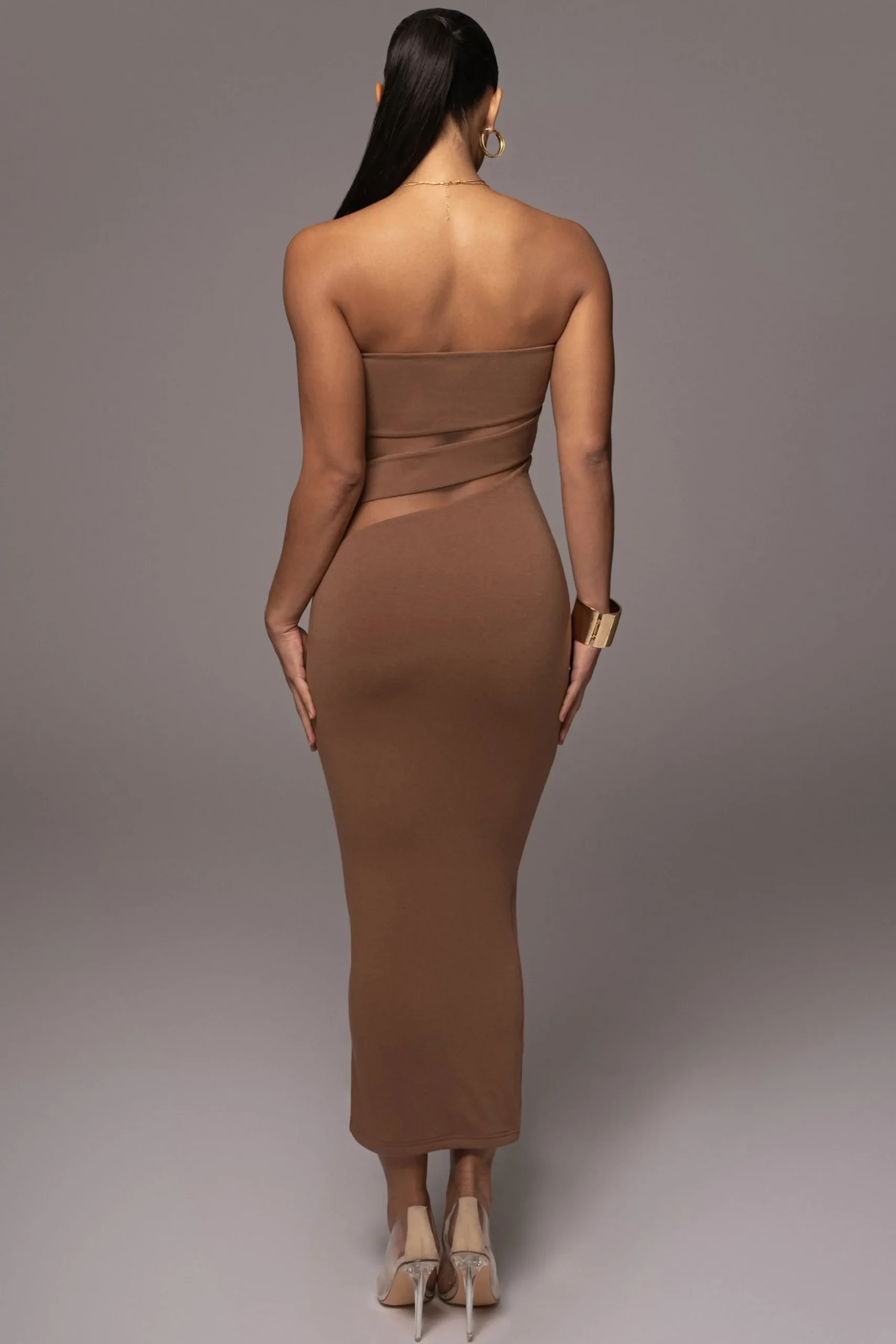 JLUXLABEL Pecan Unpredictable Midi Dress