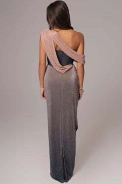 JLUXLABEL Pink Dusk Celestina Draped Maxi Dress