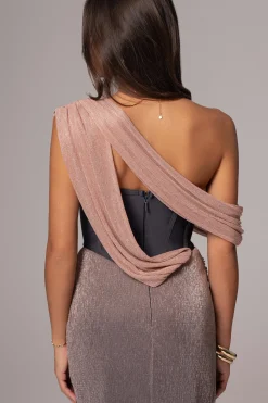 JLUXLABEL Pink Dusk Celestina Draped Maxi Dress