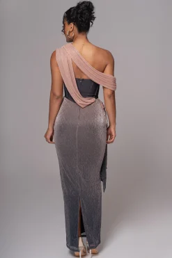 JLUXLABEL Pink Dusk Celestina Draped Maxi Dress