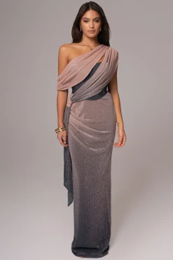 JLUXLABEL Pink Dusk Celestina Draped Maxi Dress