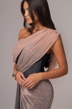 JLUXLABEL Pink Dusk Celestina Draped Maxi Dress