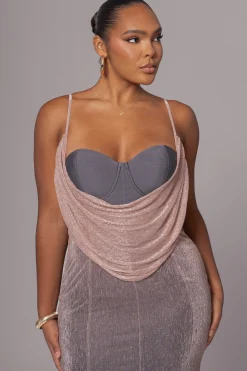 JLUXLABEL Pink Dusk Shimmery Nights Maxi Dress