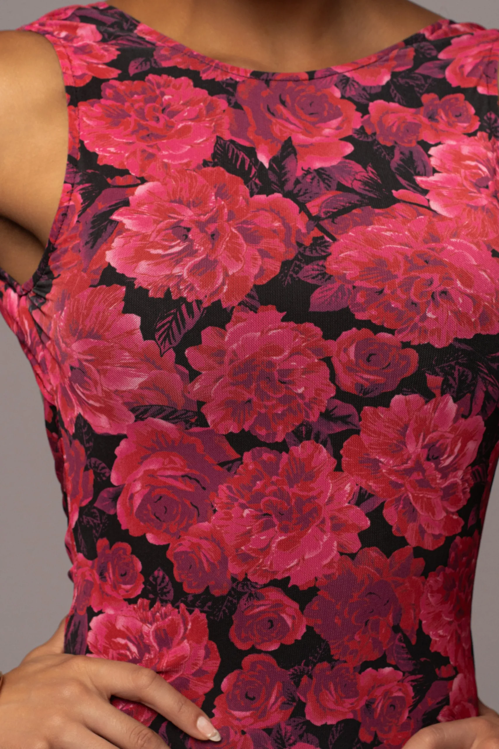 JLUXLABEL Pink Floral Front And Center Maxi Dress