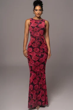 JLUXLABEL Pink Floral Front And Center Maxi Dress