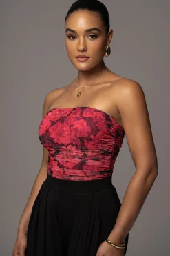 JLUXLABEL Pink Floral The Riviera Mesh Corset