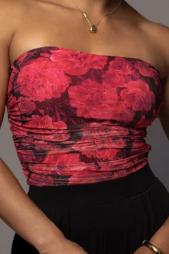 JLUXLABEL Pink Floral The Riviera Mesh Corset