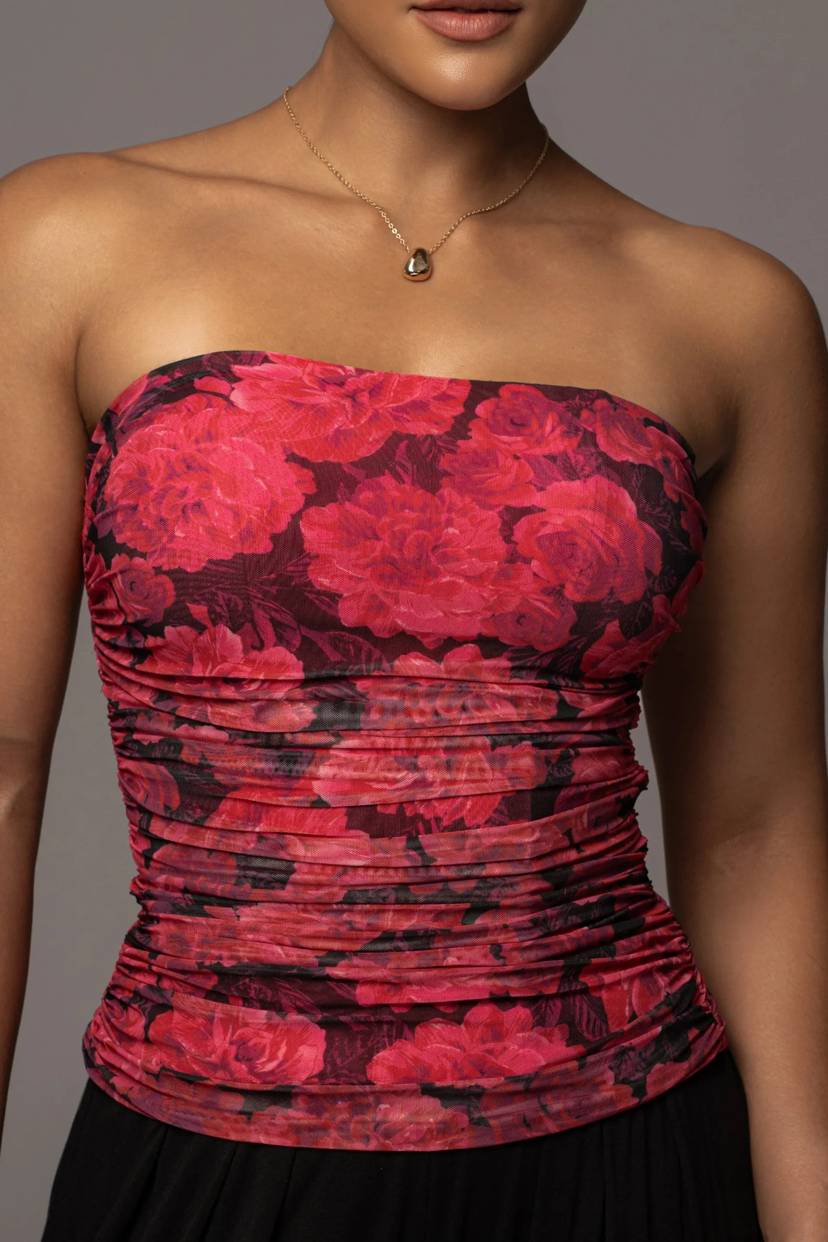 JLUXLABEL Pink Floral The Riviera Mesh Corset
