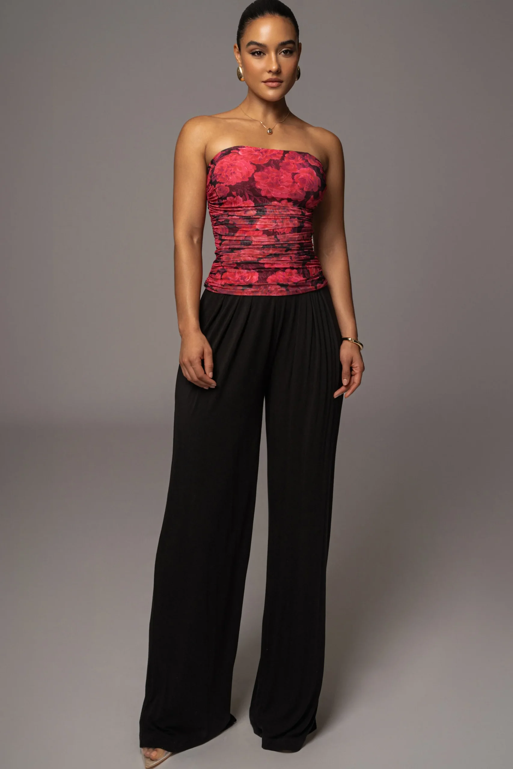 JLUXLABEL Pink Floral The Riviera Mesh Corset