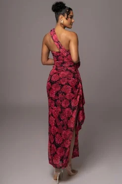 JLUXLABEL Pink Floral Villa Rosa Maxi Dress