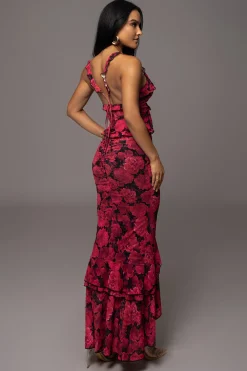 JLUXLABEL Pink  La Costa Ruffle Maxi Dress