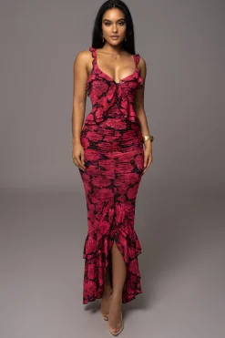 JLUXLABEL Pink  La Costa Ruffle Maxi Dress