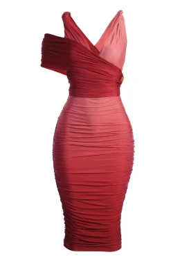 JLUXLABEL Pink Ombré Edge Of Romance Midi Dress