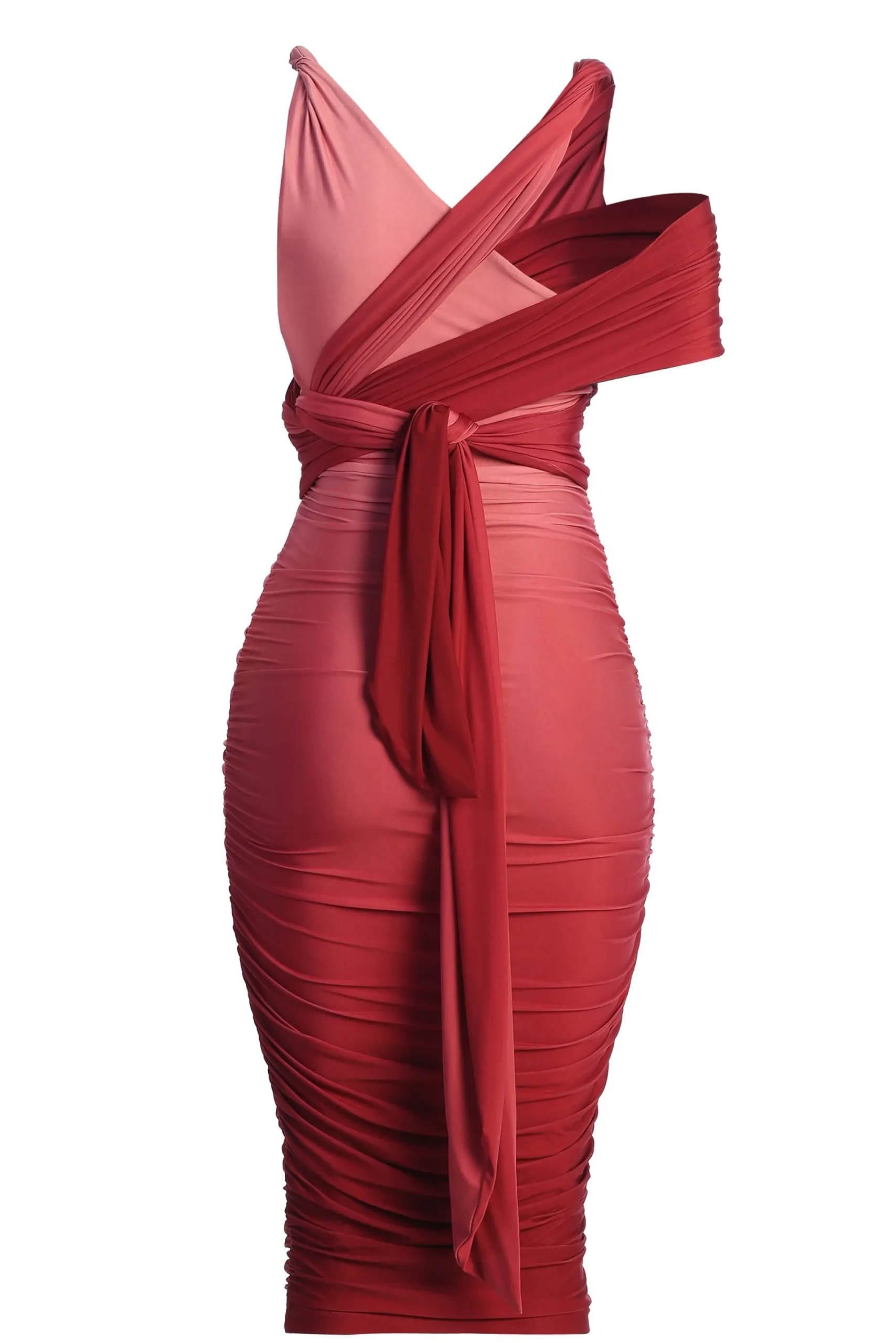 JLUXLABEL Pink Ombré Edge Of Romance Midi Dress