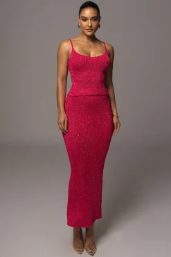 JLUXLABEL Pink Palace Sequin Skirt Set