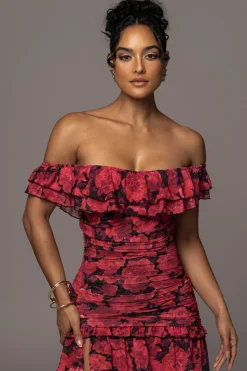 JLUXLABEL Pink  Power Mesh Passion Tier Dress