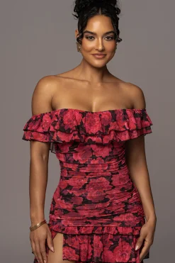 JLUXLABEL Pink  Power Mesh Passion Tier Dress