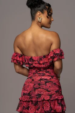 JLUXLABEL Pink  Power Mesh Passion Tier Dress