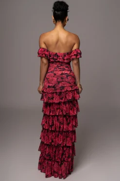 JLUXLABEL Pink  Power Mesh Passion Tier Dress