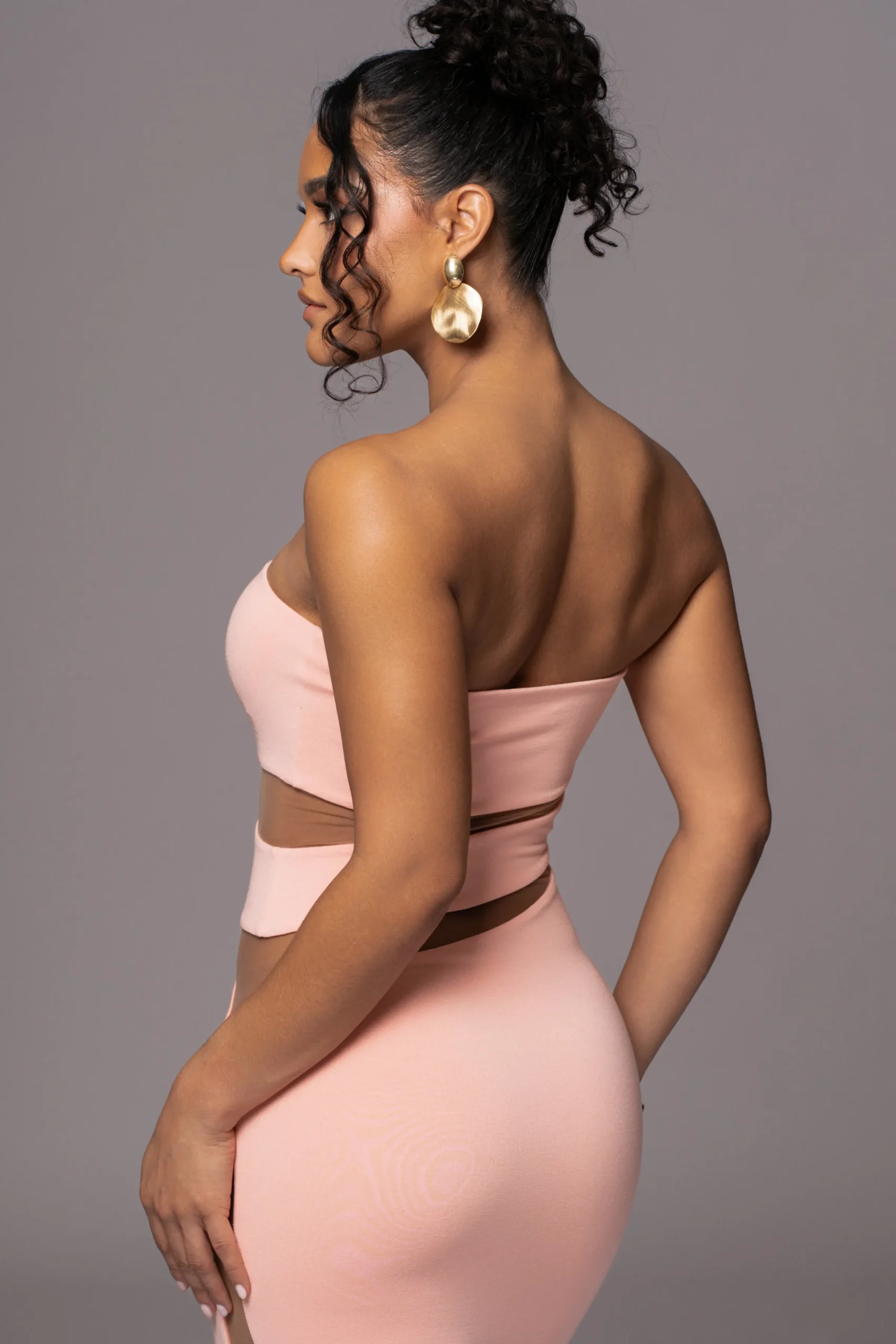 JLUXLABEL Pink Unpredictable Midi Dress