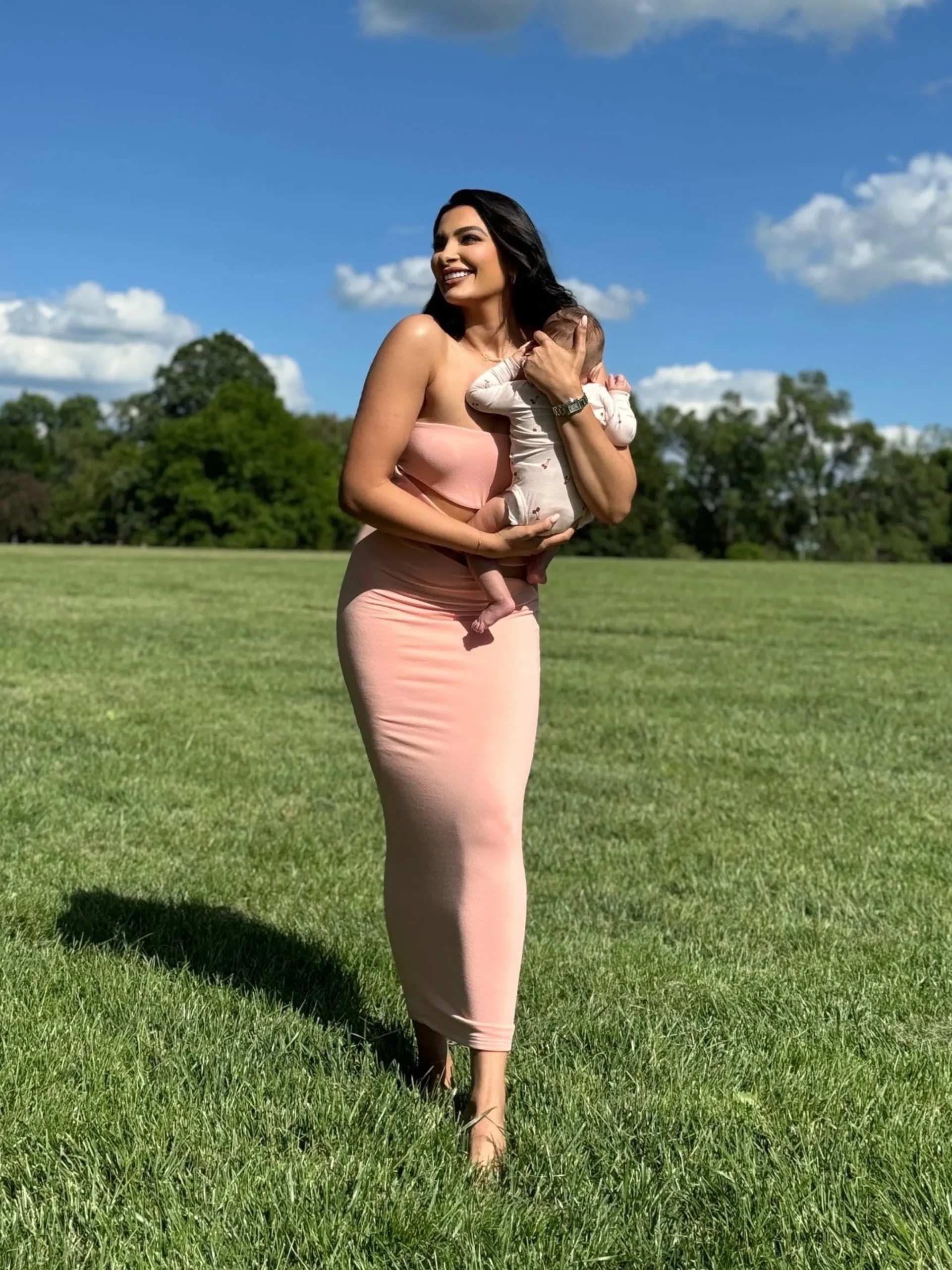 JLUXLABEL Pink Unpredictable Midi Dress