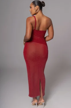 JLUXLABEL Red Alari One Shoulder Maxi Dress
