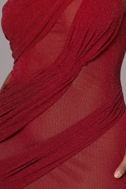 JLUXLABEL Red Alari One Shoulder Maxi Dress