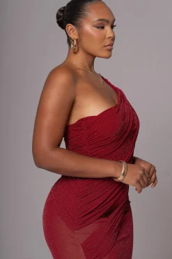 JLUXLABEL Red Alari One Shoulder Maxi Dress