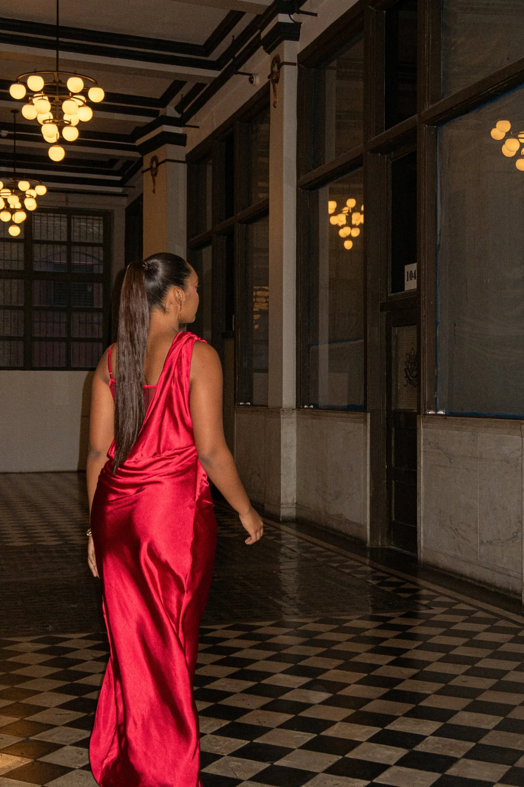 JLUXLABEL Red Anastacia Drape Maxi Dress